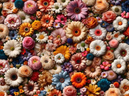 Blumen als Teppich.