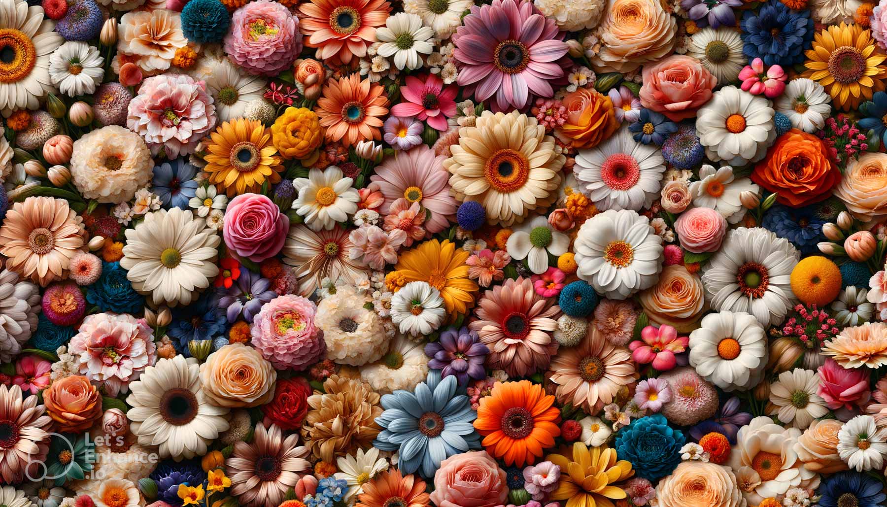 Blumen als Teppich.