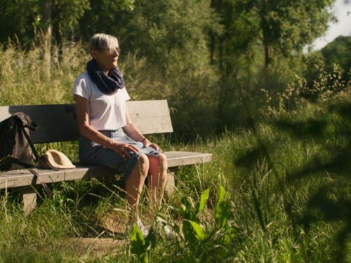 Meditation auf einer Bank Film Golden Seniors